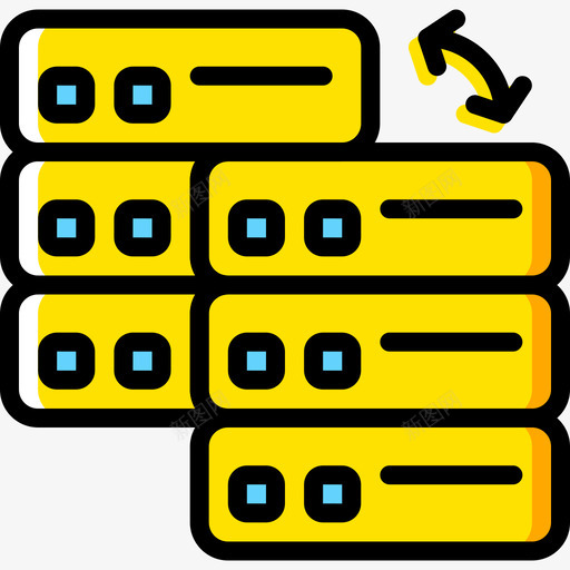 服务器开发25黄色图标svg_新图网 https://ixintu.com 开发25 服务器 黄色