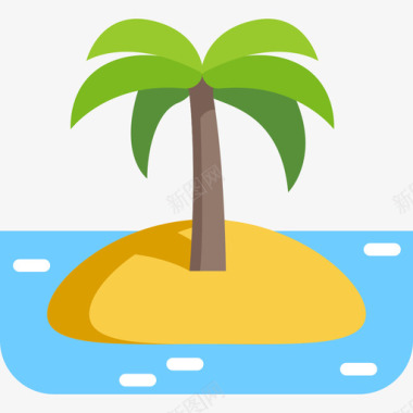 岛旅行地点表情符号2平面图标图标
