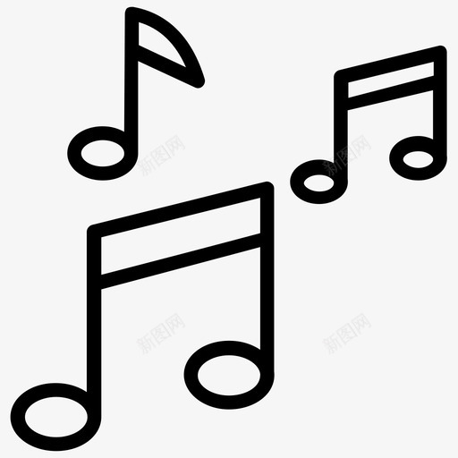 音乐音频技术音乐笔记图标svg_新图网 https://ixintu.com 露营线路图标 音乐 音乐声音 音乐流 音乐笔记 音频技术