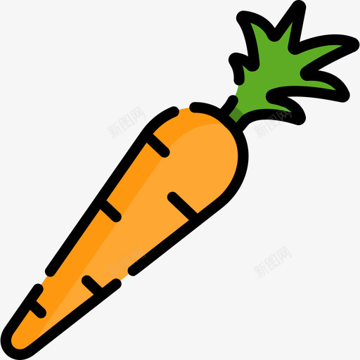 胡萝卜食物和饮料10线颜色图标svg_新图网 https://ixintu.com 线颜色 胡萝卜 食物和饮料10