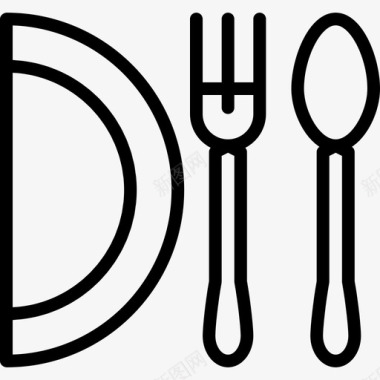 餐厅餐厅元素6线性图标图标