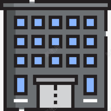 公寓户型11线性颜色图标图标