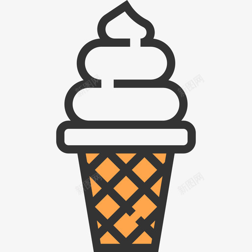 冰淇淋意大利10黄影图标svg_新图网 https://ixintu.com 冰淇淋 意大利10 黄影