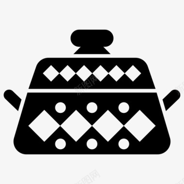 阿拉伯锅古董锅烹饪容器图标图标