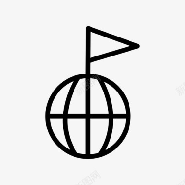 全球旗帜地球仪图标图标