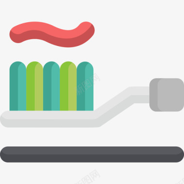 牙刷浴室3扁平图标图标