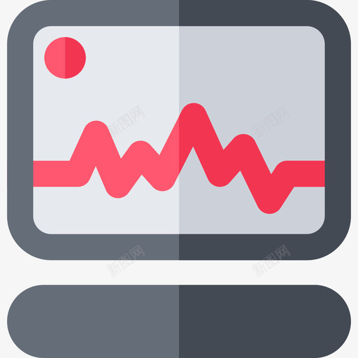 心电图医学34平坦图标svg_新图网 https://ixintu.com 医学34 平坦 心电图