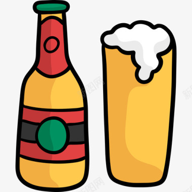 啤酒啤酒节11彩色图标图标