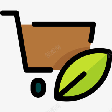 购物商店ecopack3线性颜色图标图标