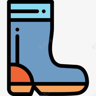 靴子秋季9线性颜色图标图标
