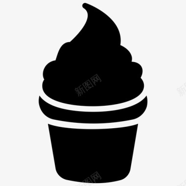 冰淇淋冰激凌锥形杯图标图标