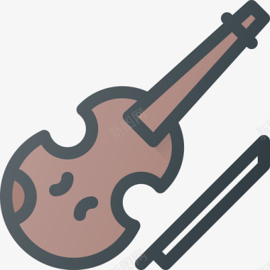 小提琴乐器5线颜色图标图标