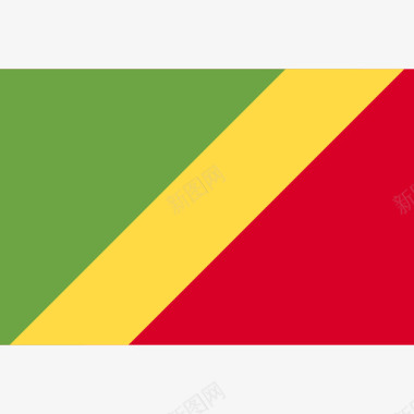 刚果共和国长方形国家简旗图标图标
