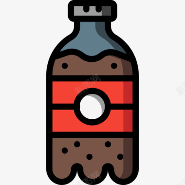 苏打水食品和饮料19线性颜色图标图标