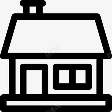 房屋房屋类型9线性图标图标