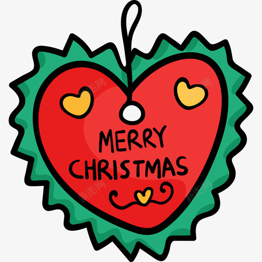 心脏圣诞83彩色图标svg_新图网 https://ixintu.com 圣诞83 彩色 心脏