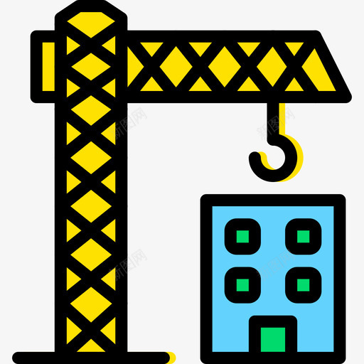 起重机建筑6黄色图标svg_新图网 https://ixintu.com 建筑6 起重机 黄色