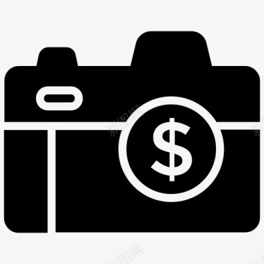 摄影师工资货币数码相机图标图标