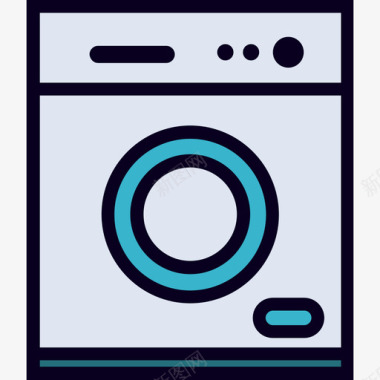 洗衣机家用电器原色图标图标