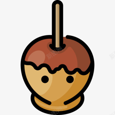 焦糖苹果circus24线性颜色图标图标