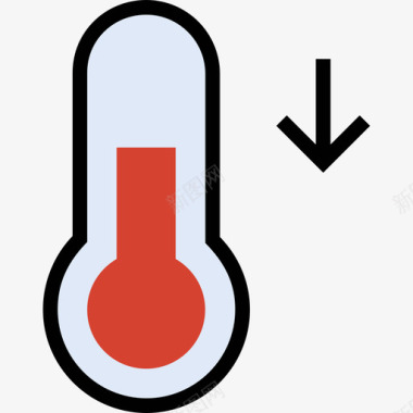 温度计天气82线性颜色图标图标