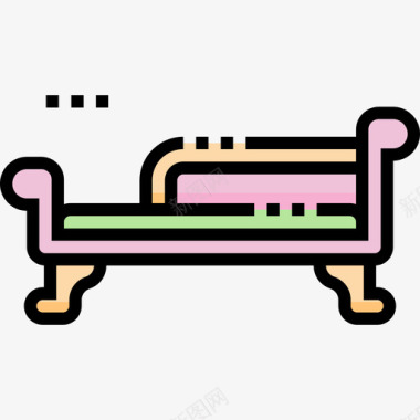 扶手椅复古装饰6线性颜色图标图标