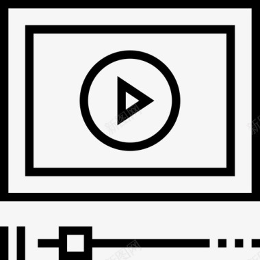 视频播放器数字营销38线性图标图标
