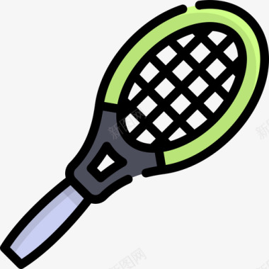 网球拍野营21线颜色图标图标
