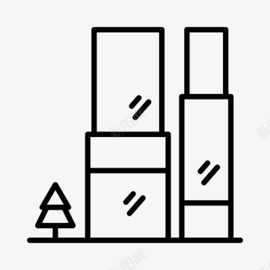 建筑物城市大厦图标图标