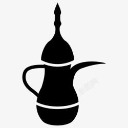 阿拉伯美食达拉阿拉伯咖啡阿拉伯茶壶图标高清图片