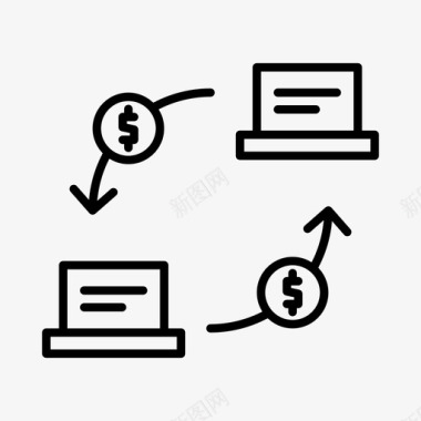 网上转账金融投资图标图标