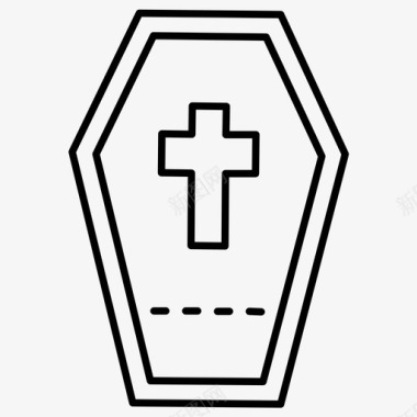 棺材坟墓裂缝图标图标