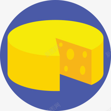 奶酪食品43扁平图标图标