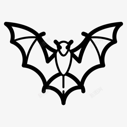 蝙蝠动物生物图标svg_新图网 https://ixintu.com 万圣节 万圣节的东西 动物 生物 蝙蝠