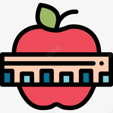苹果健康生活方式10线性颜色图标图标
