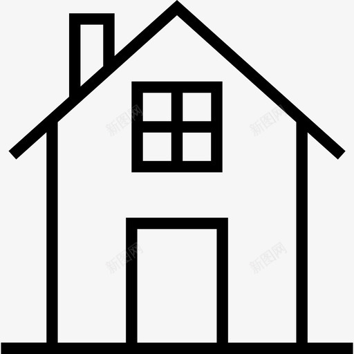 房屋工具和建筑线性图标svg_新图网 https://ixintu.com 工具和建筑 房屋 线性