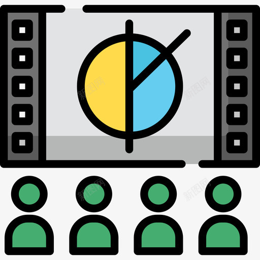 电影普通艺术14线性色彩图标svg_新图网 https://ixintu.com 普通艺术14 电影 线性色彩