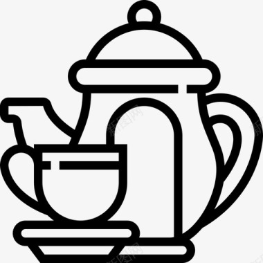 茶英文符号直线图标图标