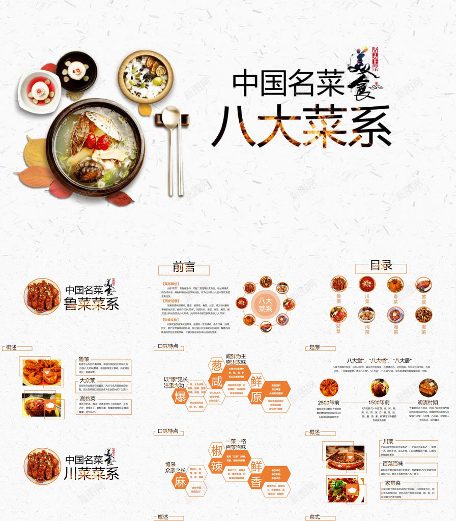 中国名菜八大菜系介绍PPT模板_新图网 https://ixintu.com 中国 介绍 八大 名菜 菜系