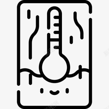 温度计秋季14线性图标图标