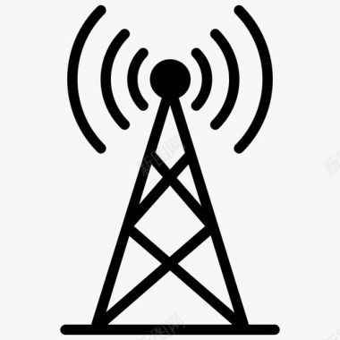 无线天线热点塔网络塔图标图标