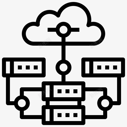 数据中心云数据存储图标svg_新图网 https://ixintu.com 云 云技术 数据中心 数据存储 服务器