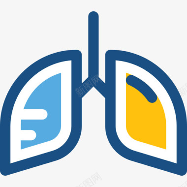 肺医疗卫生双色图标图标