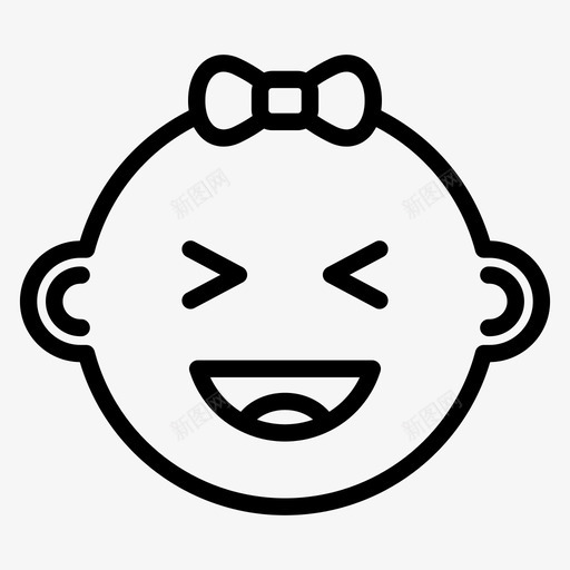 婴儿笑孩子女孩图标svg_新图网 https://ixintu.com 女孩 婴儿 婴儿笑 婴儿轮廓 孩子 悲伤