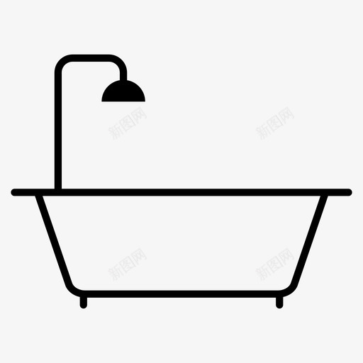 浴缸家具家用图标svg_新图网 https://ixintu.com 家具 家用 浴缸 淋浴
