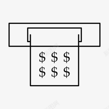 自动取款机现金收入图标图标