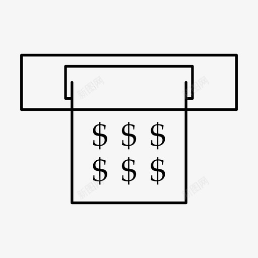 自动取款机现金收入图标svg_新图网 https://ixintu.com 付款 办公 商务 工作 技术 收入 现金 自动取款机