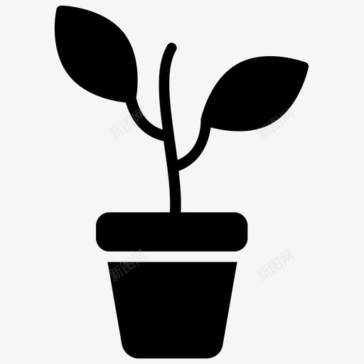 盆栽植物被子植物开花植物图标svg_新图网 https://ixintu.com 开花植物 拯救世界字形图标 木兰植物 盆栽植物 被子植物