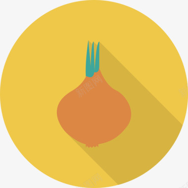 洋葱食品和饮料22圆形图标图标
