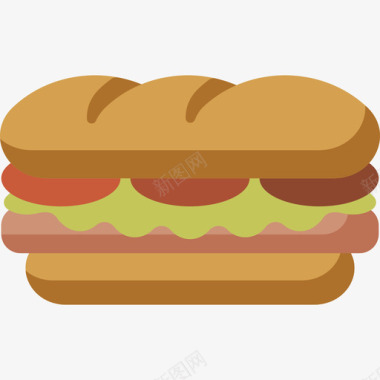 三明治食品甜点平板图标图标